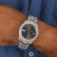 Moissanite Diamond Fully Bust Down Automatic Stainless steel Watch For Man