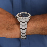 Moissanite Diamond Fully Bust Down Automatic Stainless steel Watch For Man