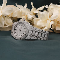 Fully Iced Out 41MM White Moissanite Diamond Watch