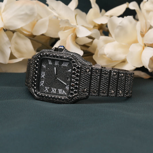 Full Black Moissanite Iced Out Watch For Man