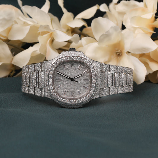 Elegant VVS1 Moissanite Diamond Ice Out Watch