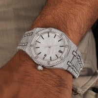 Fully Iced Out 41MM White Moissanite Diamond Watch