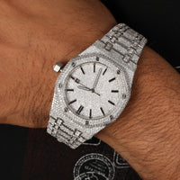 Fully Iced Out 41MM White Moissanite Diamond Watch