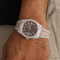 Iced Out VVS Moissanite Diamond Two Tone Watch For Man