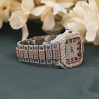 Iced Out Square Luxury Moissanite Diamond Stainless steel Men's Watch