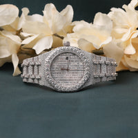 Moissanite Baguette Dial Fully Iced Out Aoutometic Watch For Men's