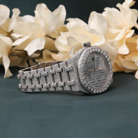 Moissanite Baguette Dial Fully Iced Out Aoutometic Watch For Men's