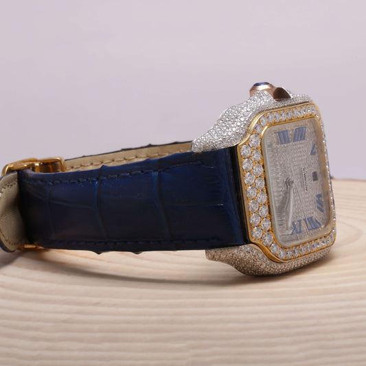 Iced Out Moissanite Automatic Movement Square Dial Watch