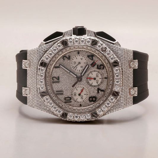 Half Iced Moissanite Chronograph Versatile Hip Hop Watch