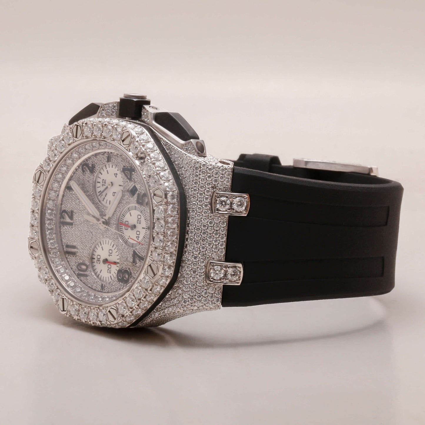 Half Iced Moissanite Chronograph Versatile Hip Hop Watch